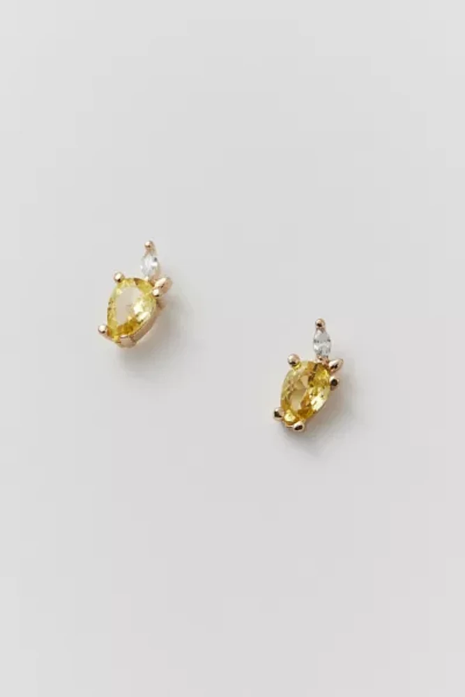 Delicate Rhinestone Lemon Earring