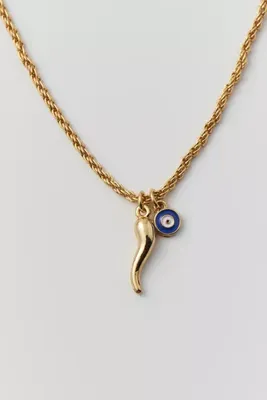 Horn & Eye Pendant Necklace