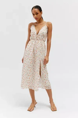 Daisy Street Ruched Floral Midi Dress
