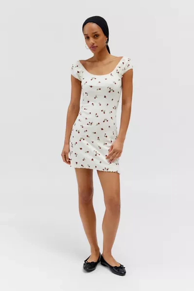 Daisy Street Ditsy Floral Pointelle Mini Dress