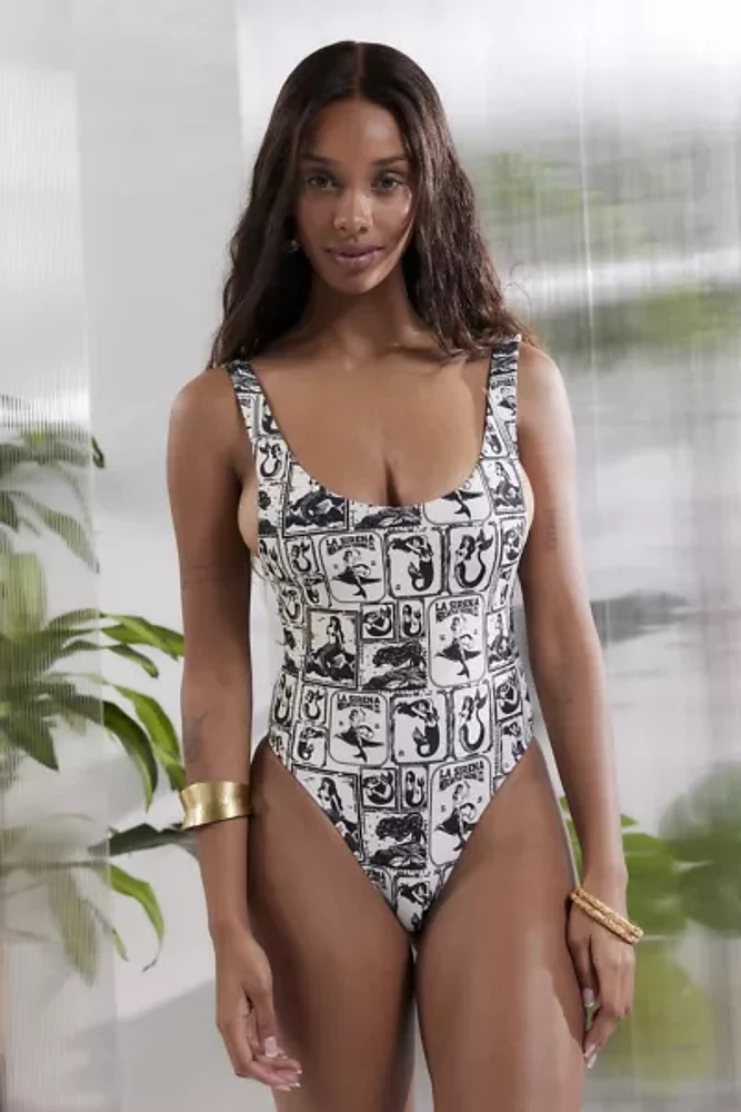 Out From Under Jean Scoop Neck One-Piece Swimsuit