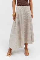 Daisy Street Low-Rise Hanky Hem Midi Skirt