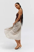 Daisy Street Low-Rise Hanky Hem Midi Skirt