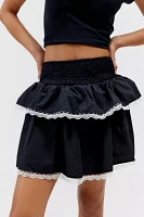 Daisy Street Poplin Tiered Mini Skirt