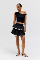 Daisy Street Poplin Tiered Mini Skirt