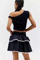 Daisy Street Poplin Tiered Mini Skirt