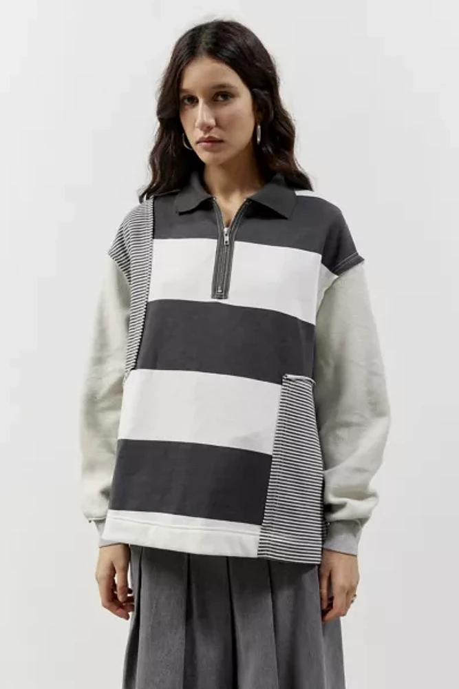 BDG Saylor Spliced Quarter-Zip Sweatshirt