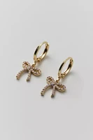 Delicate Rhinestone Bow Hoop Earring