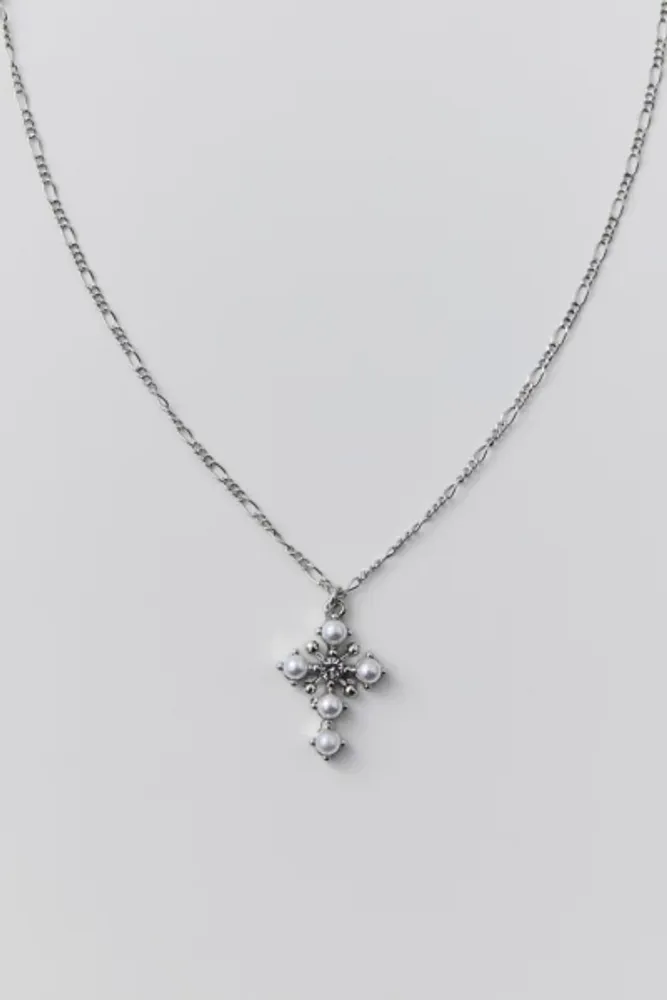 Delicate Rhinestone Cross Necklace