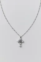 Delicate Rhinestone Cross Necklace
