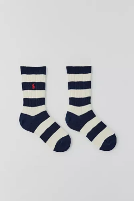 Polo Ralph Lauren Rugby Stripe Cable-Knit Crew Sock