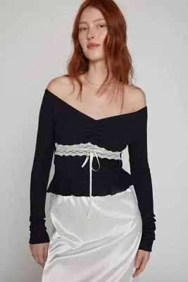 Kimchi Blue Gianna Off-The-Shoulder Lace-Inset Top