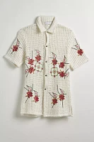 Raga Man Agrim Crochet Button-Down Shirt