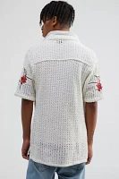 Raga Man Agrim Crochet Button-Down Shirt