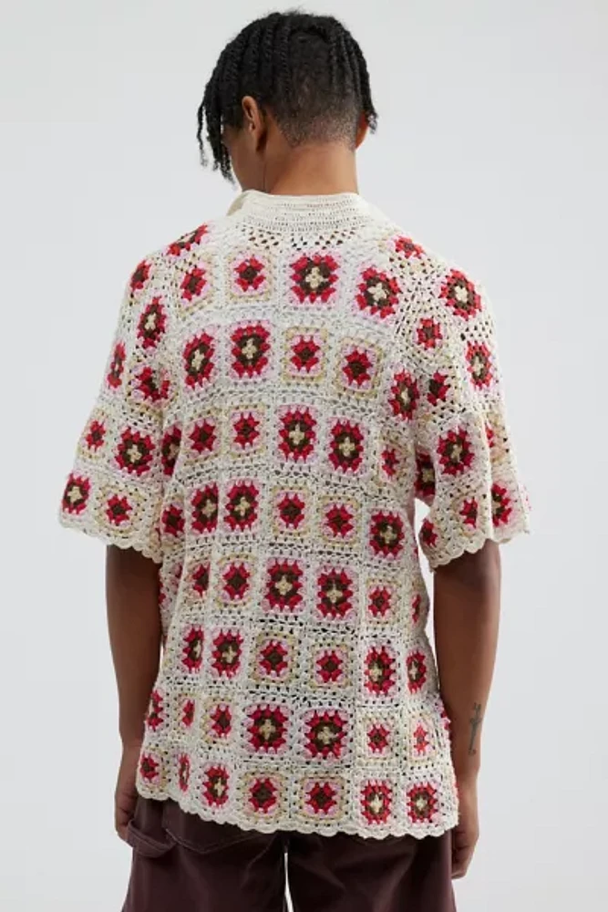 Raga Man Pratyush Crochet Button-Down Shirt