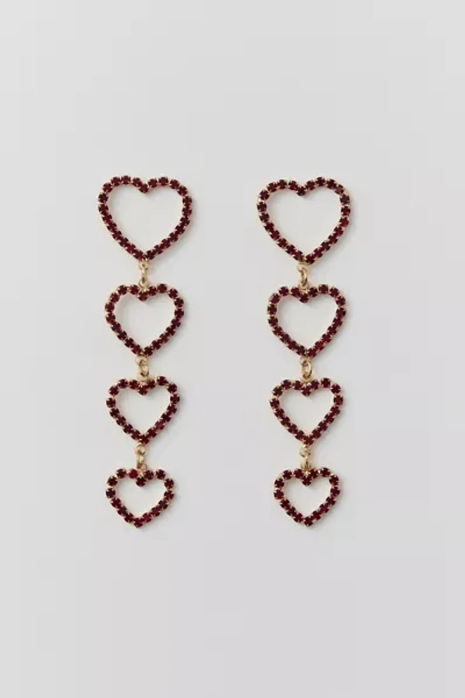 Rhinestone Heart Drop Earring