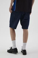 WORSHIP SUPPLIES Controlled Burn Plaid Denim Short