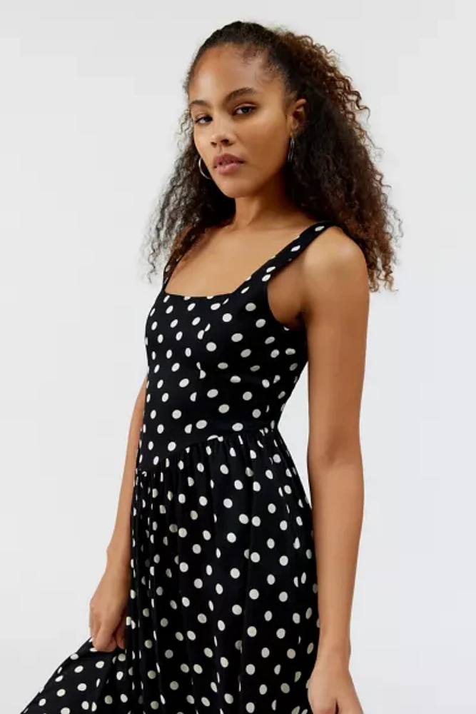 UO Lydia Polka Dot Midi Dress