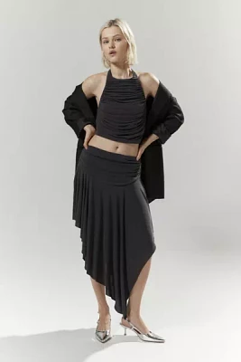 Silence + Noise Irina Halter Top & Asymmetrical Midi Skirt Set