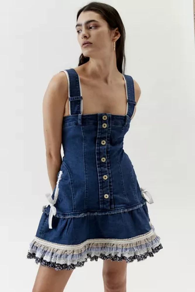 Kimchi Blue Gemma Denim Ruffle Mini Dress