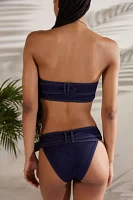 It's Now Cool The Buckle Denim Bandeau Bikini Top