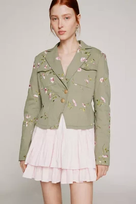 LoveShackFancy Dolisa Embroidered Utility Jacket