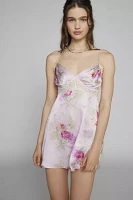 LoveShackFancy Etrune Satin Mini Slip Dress