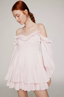 LoveShackFancy Zennia Off-The-Shoulder Mini Dress