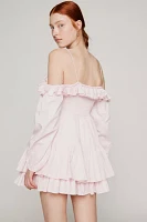 LoveShackFancy Zennia Off-The-Shoulder Mini Dress