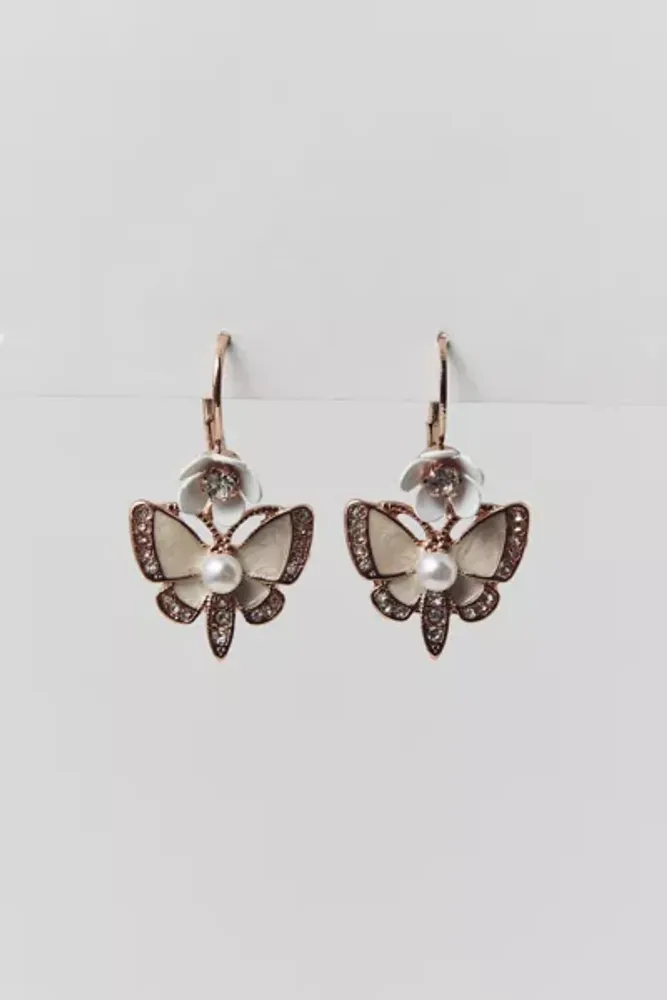 Betsey Johnson Rose Gold Butterfly Earring