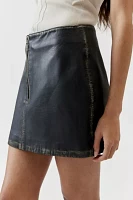 Oval Square Osrocker Leather Mini Skirt
