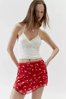 Glamorous Mesh Asymmetrical Hem Micro Mini Skirt