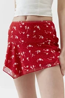 Glamorous Mesh Asymmetrical Hem Micro Mini Skirt