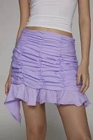 Glamorous Asymmetrical Ruched Mini Skirt