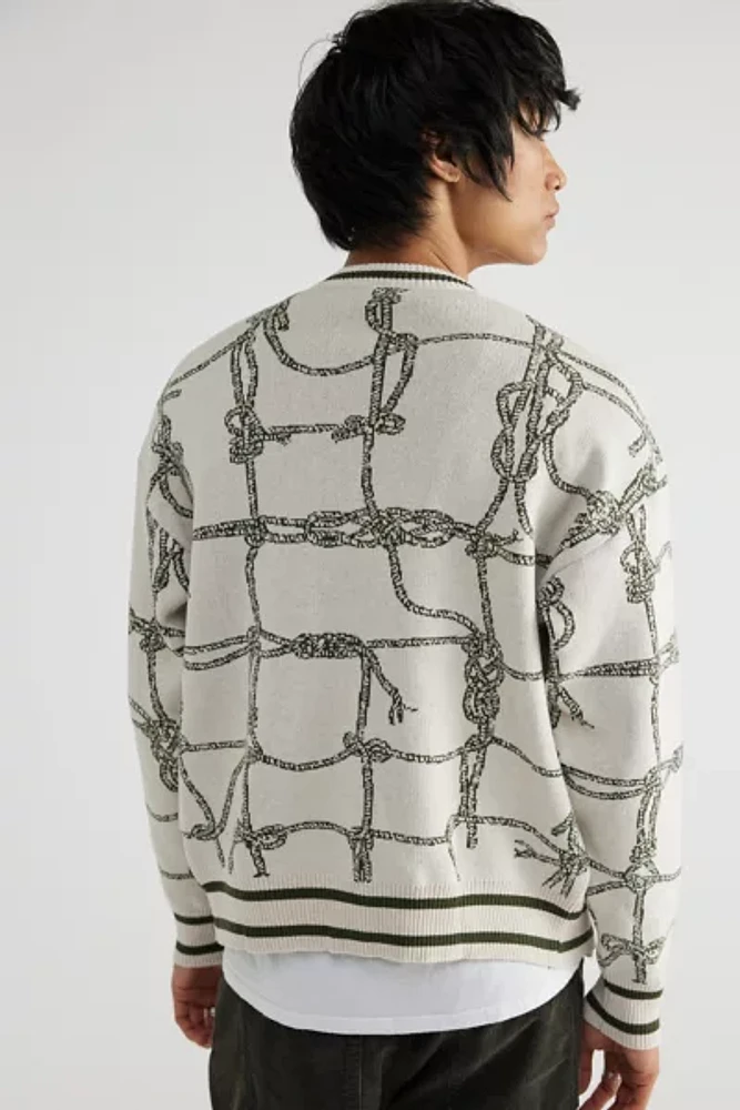 David Catalan Rope Jacquard Cardigan