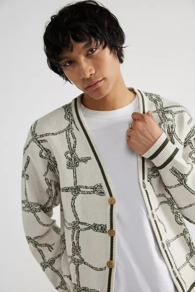 David Catalan Rope Jacquard Cardigan