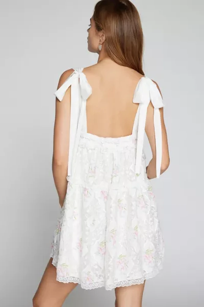 For Love & Lemons Dakota Lace Floral Mini Dress