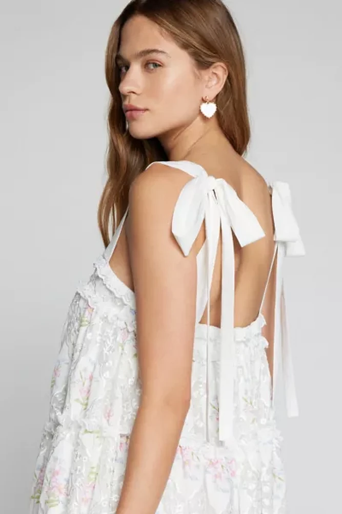 For Love & Lemons Dakota Lace Floral Mini Dress