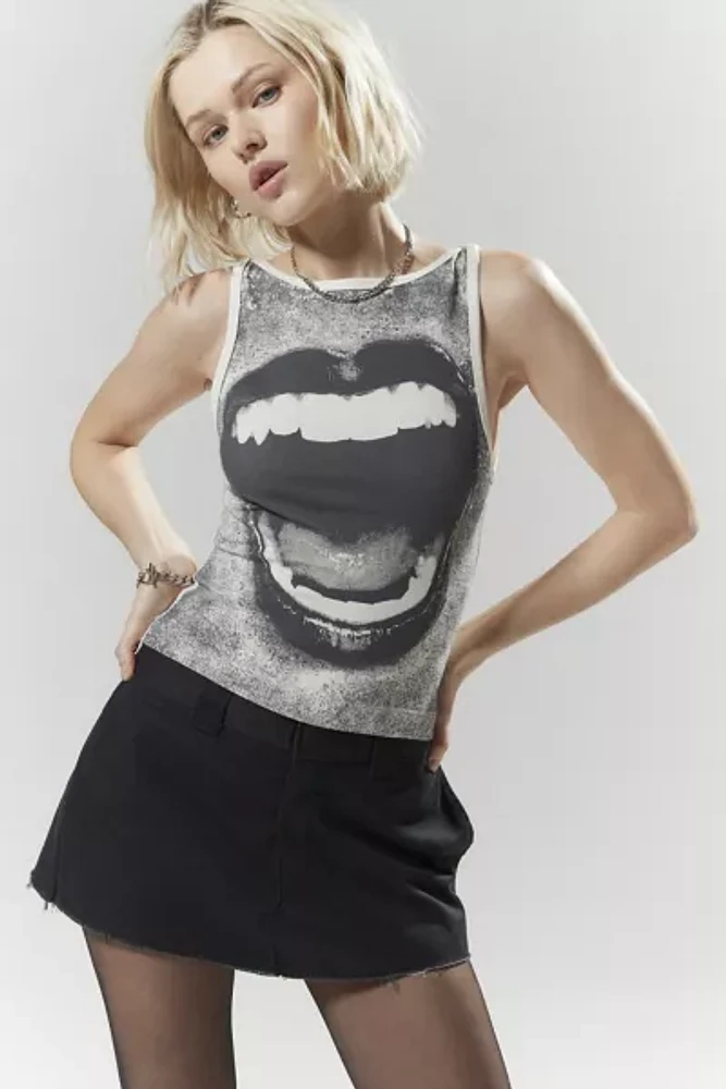 Silence + Noise Mercedes Lips Graphic Tank Top