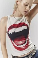 Silence + Noise Mercedes Lips Graphic Cropped Tank Top