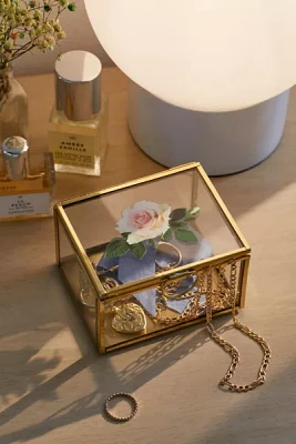 Floral Glass Trinket Box