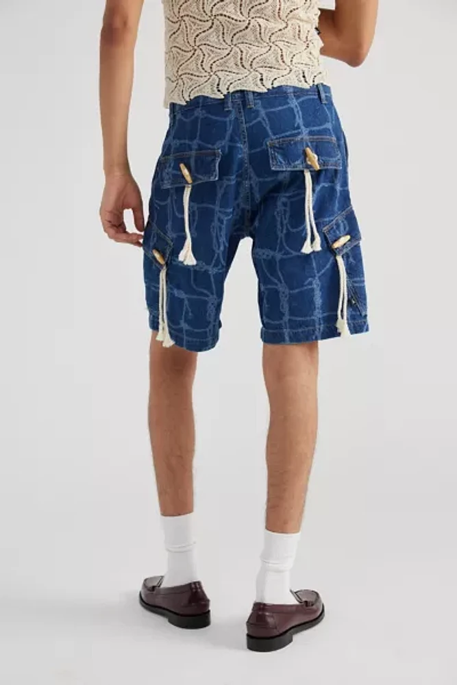 David Catalan Neira Rope Denim Cargo Short