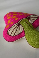 Beaded Mushroom Throw Pillow