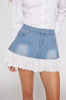 Kimchi Blue Jenny Ruffle Denim Mini Skirt