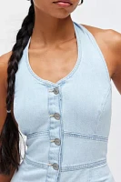 Levi’s® Janeesah Denim Button Front Halter Mini Dress