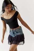 Basic Pleasure Mode Luna Denim Mini Skirt