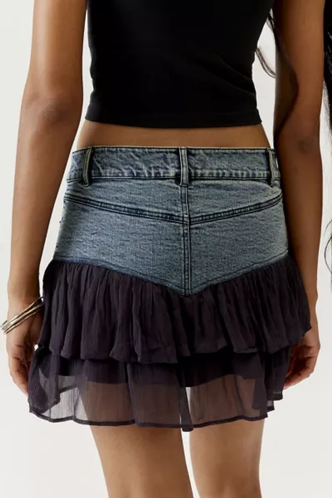 Basic Pleasure Mode Luna Denim Mini Skirt