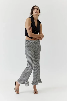 UO Daphne Printed Ruffle Flare Pant