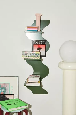 Squiggle Book Tower Wall Shelf