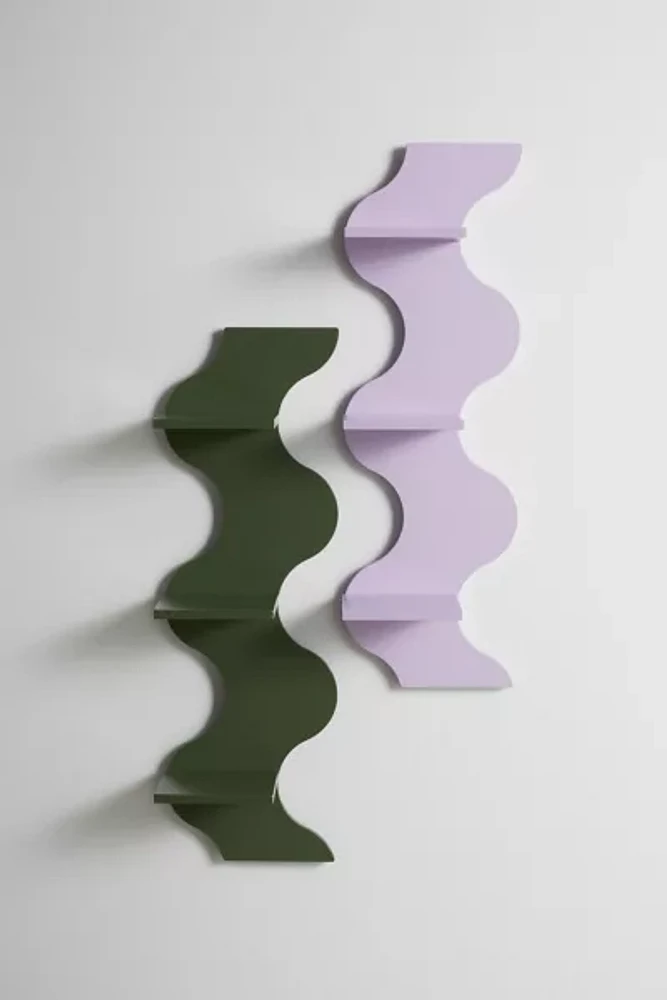 Squiggle Book Tower Wall Shelf